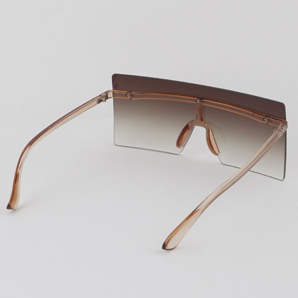 Oversized Colored Lens Square Flat Top Sunglasses - Picture 6 of 6